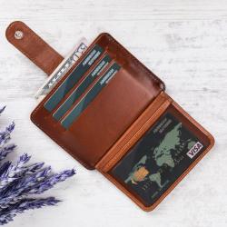 Full grain nice slim vegetable tanned RFID blocking card holder wallet card case leather card holder