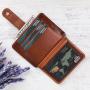 Full grain nice slim vegetable tanned RFID blocking card holder wallet card case leather card holder