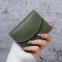 New korean style short small wallet women portable compact solid color simple girls wallets new pu leather coin purse card bag