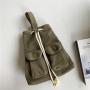 New product Fashion Canvas shopping bags Casual soft Ladies crossbody bag Drawstring Ruffles Simple shoulder bag