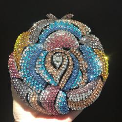 Hot sales Starfish Flower luxury evening bag clutch gown purse women bags rhinestone dress metal purse frame crystal clutch bags