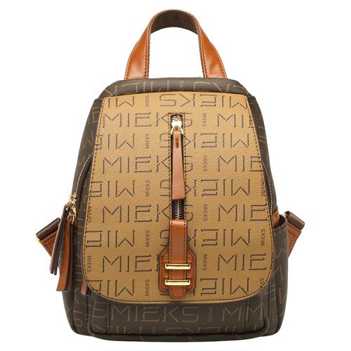 Student School Bag Business Travel Backpack 2024 Cross Border New Fashion Large Capacity Soft Leather PU Polyester Lady Backpack