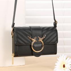 2022 New Fashion Trend Women's Bag Leisure High Texture Pu Deer Lingge Small Square Bag Solid Color Single Shoulder Messenger Ba