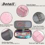Gelory High Quality Latest Solid Color Multi- Slot Pouch Pencil Case Zipper Portable Office Pencil Bag