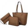 LOVEVOOK 2022 PU Leather 3 PCS Women Tote Bags Set Fashion Designer Purse and Handbags Crossbody Ladies Hand Bags