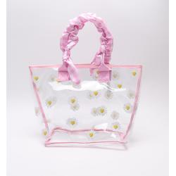 2023 Popular Custom Logo Fashion Cute Girls Summer Beach Bag PVC Clear Tote Bags Clear Handbag Waterproof Beach Bag