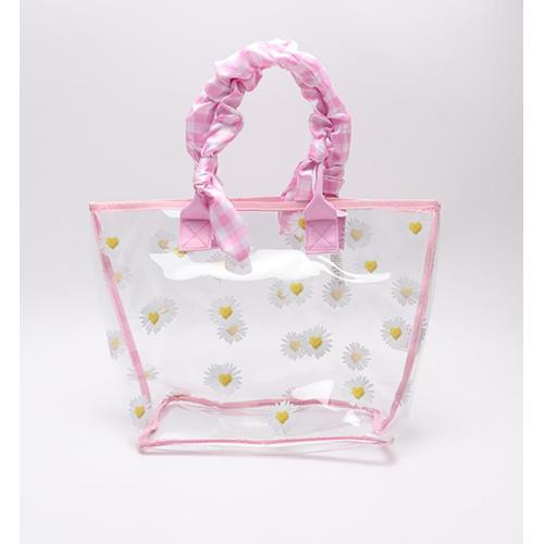 2023 Popular Custom Logo Fashion Cute Girls Summer Beach Bag PVC Clear Tote Bags Clear Handbag Waterproof Beach Bag