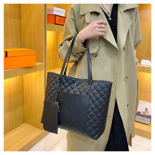 Gelory Custom Logo Large Capacity 2pcs Shoulder Bag High Quality Soft PU Leather Handbags for Women
