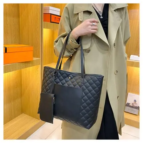 Gelory Custom Logo Large Capacity 2pcs Shoulder Bag High Quality Soft PU Leather Handbags for Women