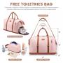 2pcs waterproof Canvas Overnight Travel Duffel Bag with Shoe Compartment &Toiletry pouch Large Capacity Travel Bag for men women
