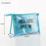 Fashion Lady PVC Transparent Custom Letter Print Logo Cosmetic Bag Portable Travel Clear Makeup Bag
