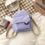 Mini backpack with striped velvet texture and versatile backpack