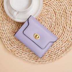 HR509 Fashion Small Female Purse Short Purse Lady Solid Color Button Short Clutch Wallet Solid Vintage Matte Women Wallet