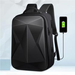 ZWY231 Hot Sale Hard Shell Men USB Laptop Backpack ABS Laser Diamond Lattice Business Shoulder Bag Student Cool Gaming Backpack