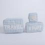 Winter Popular Tweed Cloth Makeup Zipper Bag Custom Plaid Toiletry Pouch Women Organizer Cosmetic Bags & Cases