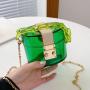 2021 new lipstick bag acrylic single shoulder diagonal small square bag transparent jelly women hand bags
