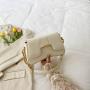 2024 New Small Square Diamond Lattice Bag Pu Solid Zipper Fashion Single Shoulder Messenger Bag With Chain Ladies Handbag