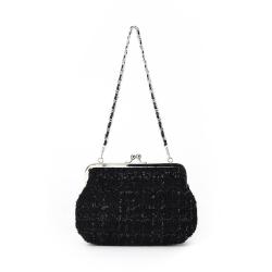 Factory  Oem Private Logo Autumn Winter Clutch Ladies Evening Bags Fashion Ladies Tweed Fabric Sling bag Women Handbag Purse