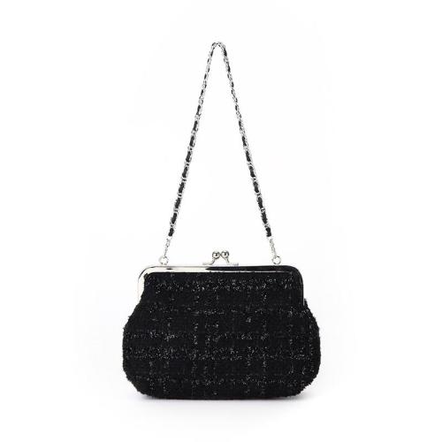 Factory  Oem Private Logo Autumn Winter Clutch Ladies Evening Bags Fashion Ladies Tweed Fabric Sling bag Women Handbag Purse