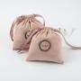 Flexography Custom Logo Printing Microfiber Jewelry Cosmetic Gift Bag Microfiber Suede Drawstring Bag Faux Suede Bag