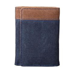 ZR203 Denim Canvas Retro Student Men's Wallet Short Threefold Wallet Men's Change Card Bag Spot Wholesale