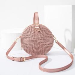 AL008 New Trend Women's Bag Fashion Messenger Bag Casual Woven Round One-shoulder Bag PVC Small Jelly Handbag