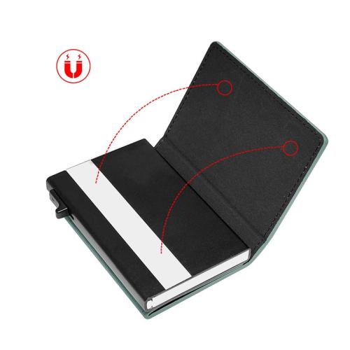 RFID blocking mens slim wallet minimalist vegan leather wallet