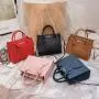 New Fashion Litchi Grain Handbag Custom Wholesale Cheap Women Small Square Bag Soft Zipper Pure Color Pu Leather Sling Bag