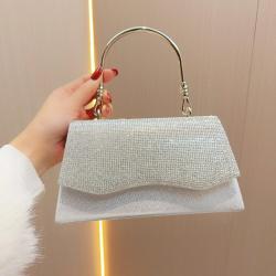New design women clutch bags rhinestone dinner dress evening bag clutch purse with metal handle dinner handbags for women