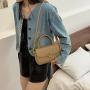 ZR683 Women's Bags Fashion PU Leather Girl Retro Small Square Bag Simple Button Shoulder Lady Crossbody Phone Bag Female Party