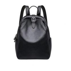 2024 new women's double shoulder strap backpack soft leather backpack trendy fashion head layer cowhide leather travel type back