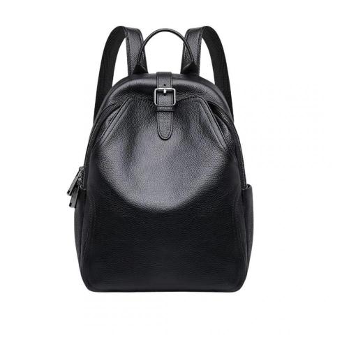 2024 new women's double shoulder strap backpack soft leather backpack trendy fashion head layer cowhide leather travel type back