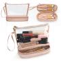 Gelory Wholesale Custom Logo Design Double Layer Cosmetic Bag Travel Portable Makeup Organizer Pouch Bag