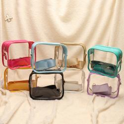 Keymay 2022 New Designer PVC Bag Bridesmaid Gift Transparent Bag for Summer Body Messenger Detachable Strap Shoulder Bag Women