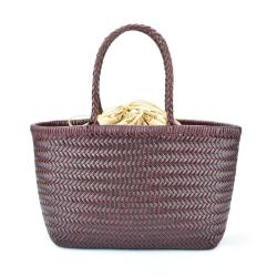 2024 Luxury Handmade Woven Genuine Leather Tote Bag Handbag For Women With Pouch