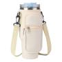 Hot Sale 40 OZ Neoprene Shoulder Strap Tumbler Cup Water Bottle Carrier Crossbody Sling Holder Bag with Zipper Phone Pocket