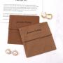 High Quality Brown Cotton Twill Envelope Jewelry Earring Bag Logo Printed Twill Cotton Jewelry Envelope Pouch