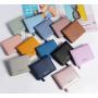 ZWY017 Simple Women Short Wallet PU Leather Solid Color Card Holder Bag Two-fold Waterproof Multi-card Coin Wallet Purse