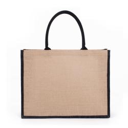 Factory Direct Sales Custom Logo Retro Color Jute Bag Waterproof and Portable Coated Linen Shopping Bag in Stock