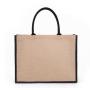 Factory Direct Sales Custom Logo Retro Color Jute Bag Waterproof and Portable Coated Linen Shopping Bag in Stock