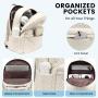 Quilted Travel Large Capacity Backpack Airline Approved Work Business Bookbag Teacher Bag Laptop Backpack Purse with USB Port