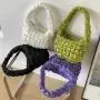 Fashion creative design pleated plaid shoulder bag   trendy multi-color handbags   Soft Nylon hand bags for women
