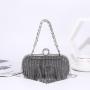 China rhinestone tassel dinner purse evening wedding handbags metal chain  evening clutch bags for women sac tendance 2024