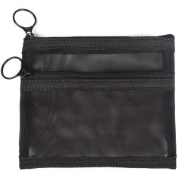 Black Mesh Zipper Storage Bags Cosmetic Makeup Pouch Travel Organizer Nylon Mesh Bag