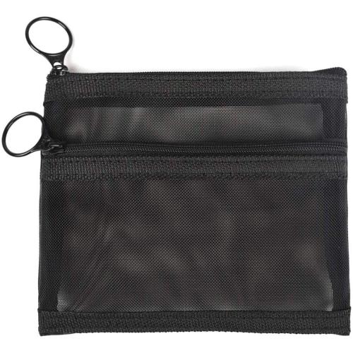 Black Mesh Zipper Storage Bags Cosmetic Makeup Pouch Travel Organizer Nylon Mesh Bag