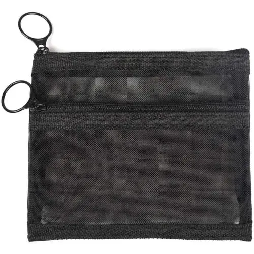 Black Mesh Zipper Storage Bags Cosmetic Makeup Pouch Travel Organizer Nylon Mesh Bag