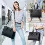 LOVEVOOK 2PCs Set 15.6 Inch Computer Handbags Large Capacity Business Work Briefcase for Office Lady Laptop Tote Bag for Women