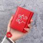 Women PU Leather Short Small Wallet New Fashion Custom Logo Portable Solid Color Simple Ladies Wallets Coin Purse Card Bag