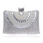 New Fashion Woman Evening Handbag Soft Handle Diamond Smash Tassel Dinner Bag Mental Synthetic Leather Elegent Dress Pillow Bag
