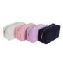 Wholesale Custom Durable Soft Lightweight Women Men Pink Navy Zipper Corduroy Makeup Pouch Cosmetic Bag Travel Toiletry Bags